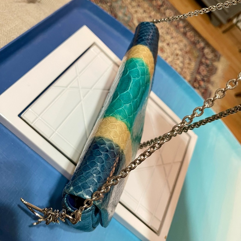 Dior Blue Python & Leather WOC Bag - Picture 15 of 16